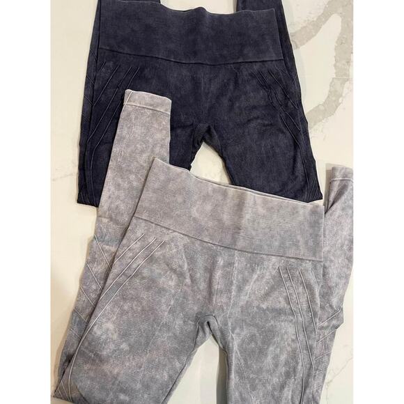 MTA Sports Set of 2 Seamless Moto Stretch Leggings Size Women's Medium Gray - Picture 1 of 10